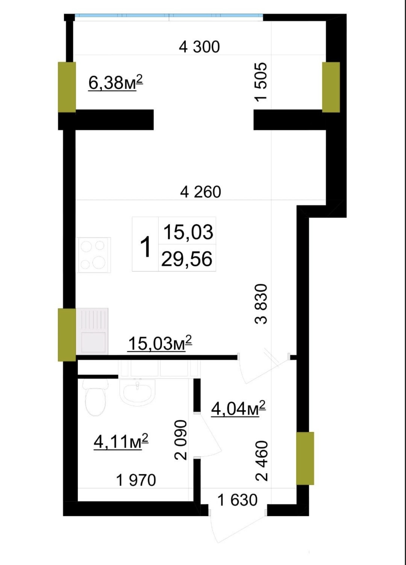 Купить Квартира 1 к. проспект Незалежності Вернісаж